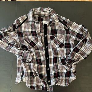 Rock & Republic Plaid Button Down Shirt - Black, Red, White